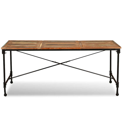 vidaXL Dining Table | Multicolour | Solid reclaimed wood and powder-coated steel