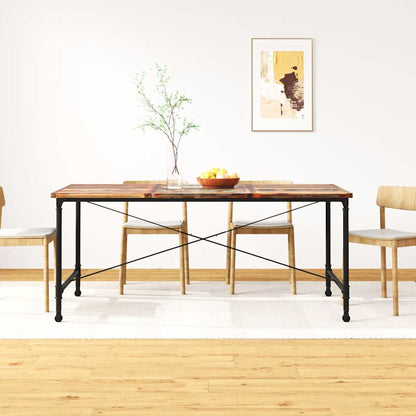 vidaXL Dining Table | Multicolour | Solid reclaimed wood and powder-coated steel
