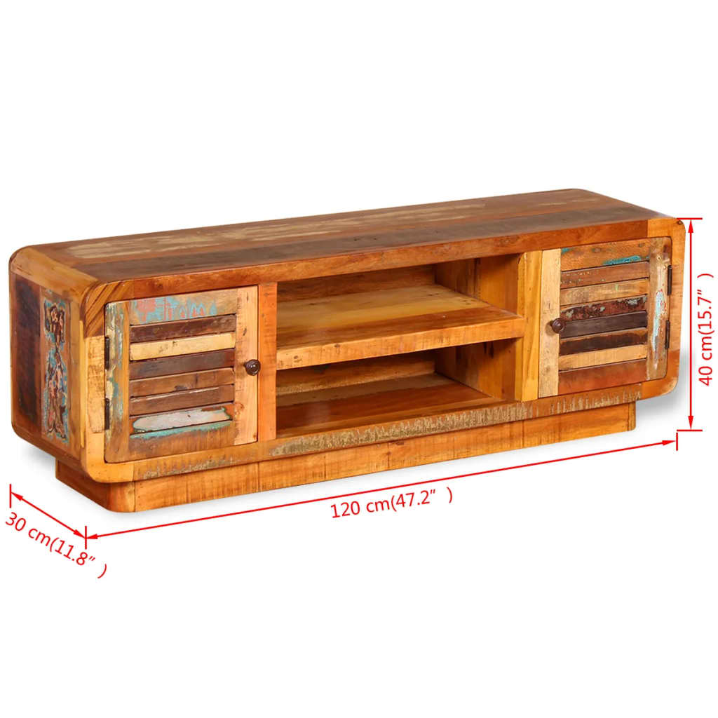 vidaXL TV Cabinet Solid Reclaimed Wood 120x30x40 cm