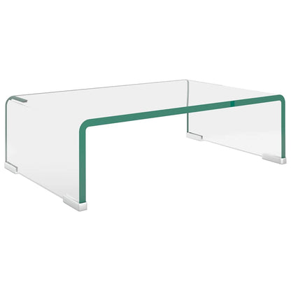 244126 vidaXL TV Stand/Monitor Riser Glass Clear 40x25x11 cm
