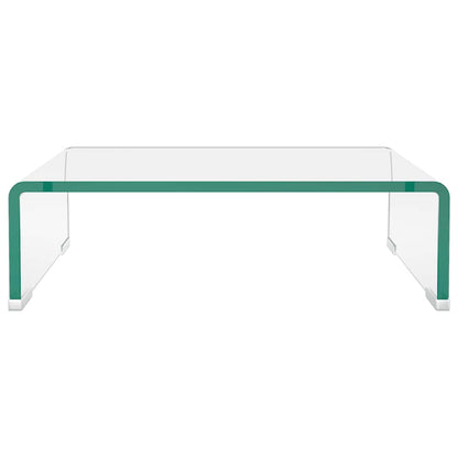 244126 vidaXL TV Stand/Monitor Riser Glass Clear 40x25x11 cm