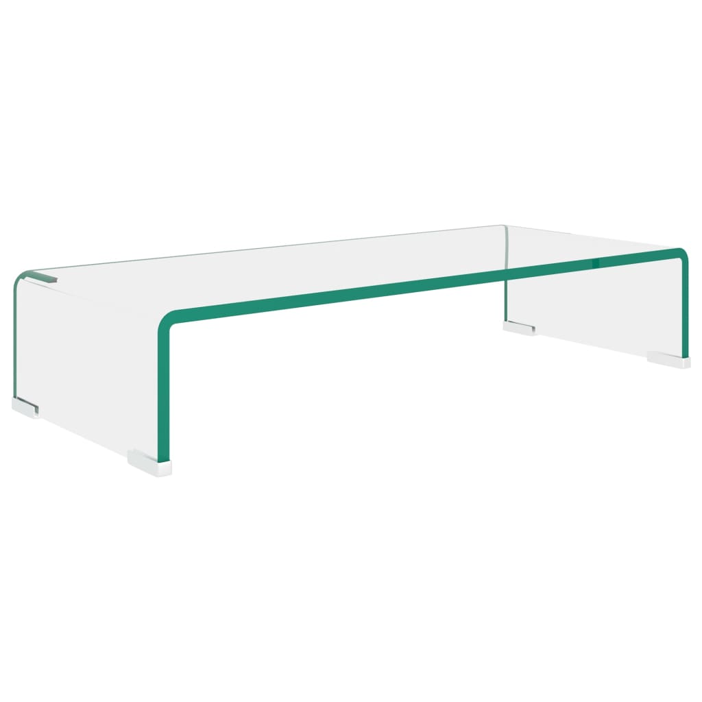 vidaXL TV Stand/Monitor Riser Glass Clear 60x25x11 cm