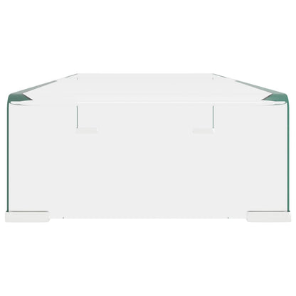 vidaXL TV Stand/Monitor Riser Glass Clear 70x30x13 cm
