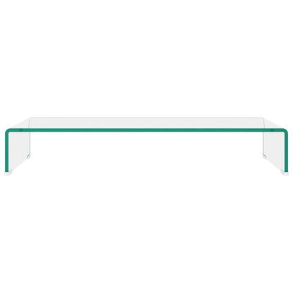 vidaXL TV Stand/Monitor Riser Glass Clear 80x30x13 cm