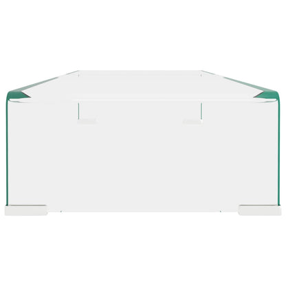 vidaXL TV Stand/Monitor Riser Glass Clear 80x30x13 cm