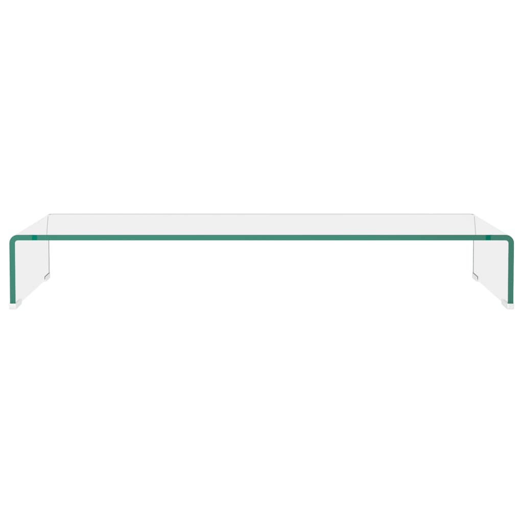 vidaXL TV Stand/Monitor Riser Glass Clear 90x30x13 cm