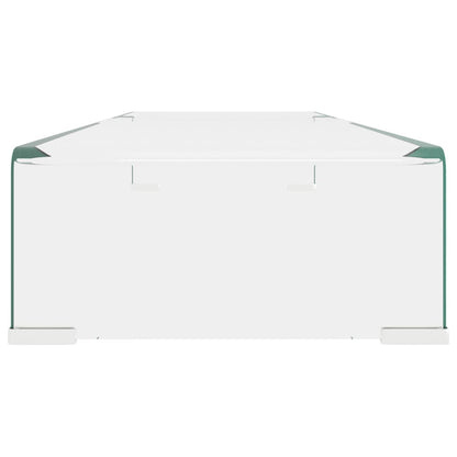 vidaXL TV Stand/Monitor Riser Glass Clear 90x30x13 cm