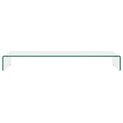 vidaXL TV Stand/Monitor Riser Glass Clear 100x30x13 cm