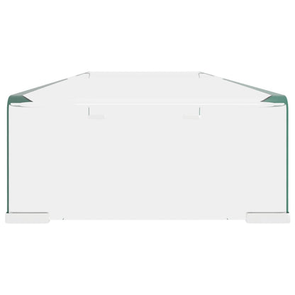 vidaXL TV Stand/Monitor Riser Glass Clear 100x30x13 cm