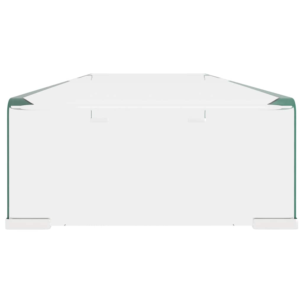 244131 vidaXL TV Stand/Monitor Riser Glass Clear 100x30x13 cm