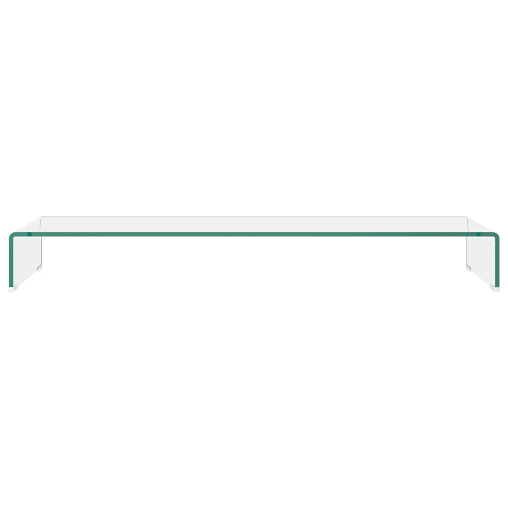 vidaXL TV Stand/Monitor Riser Glass Clear 110x30x13 cm