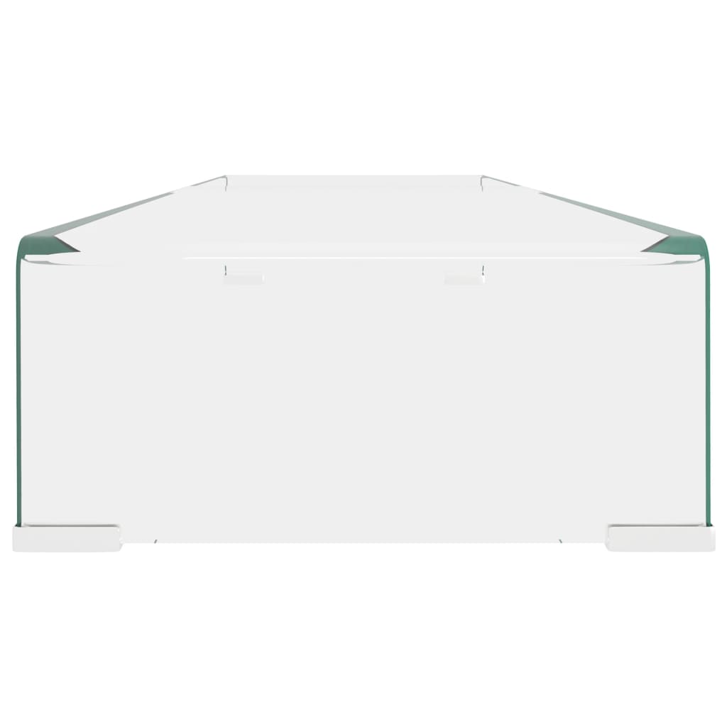 vidaXL TV Stand/Monitor Riser Glass Clear 110x30x13 cm