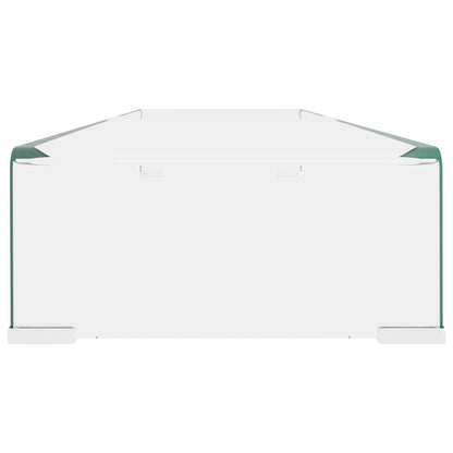 vidaXL TV Stand/Monitor Riser Glass Clear 110x30x13 cm