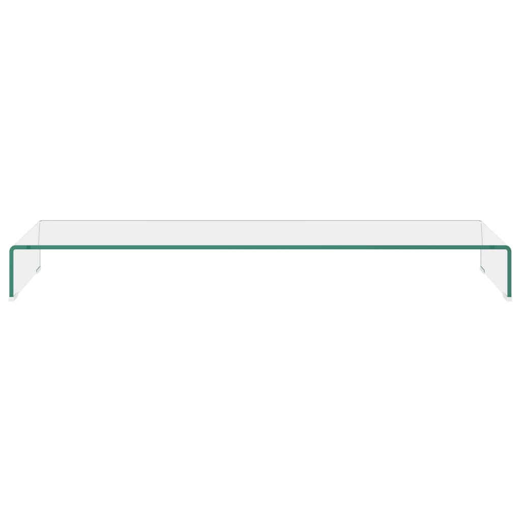 vidaXL TV Stand/Monitor Riser Glass Clear 120x30x13 cm