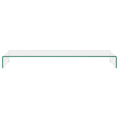 vidaXL TV Stand/Monitor Riser Glass Clear 120x30x13 cm