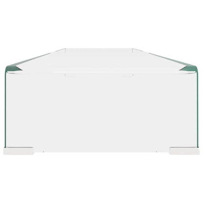 vidaXL TV Stand/Monitor Riser Glass Clear 120x30x13 cm