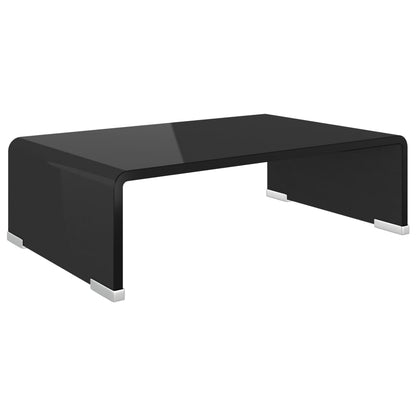 vidaXL Tv Stand | Black | Tempered glass, plastic | Medium | Sleek | TV Stand