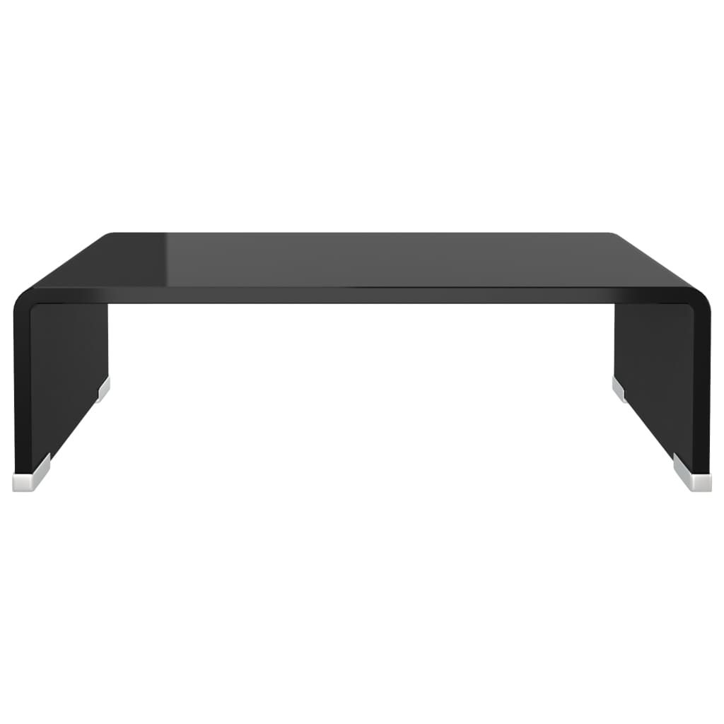 vidaXL Tv Stand | Black | Tempered glass, plastic | Medium | Sleek | TV Stand