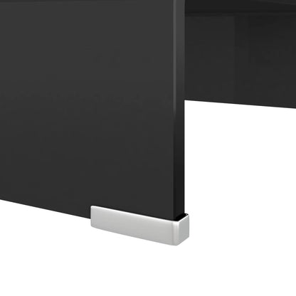vidaXL Tv Stand | Black | Tempered glass, plastic | Medium | Sleek | TV Stand