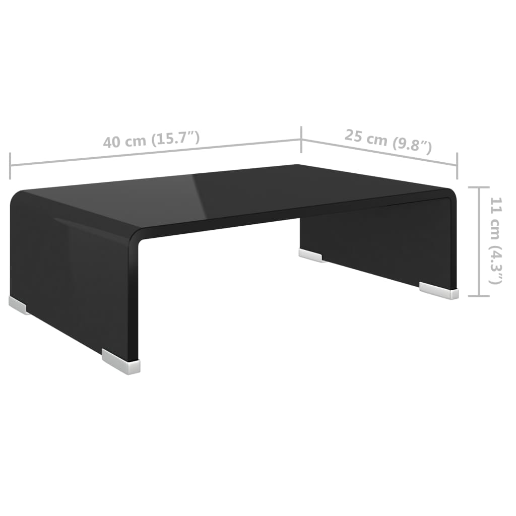 vidaXL Tv Stand | Black | Tempered glass, plastic | Medium | Sleek | TV Stand
