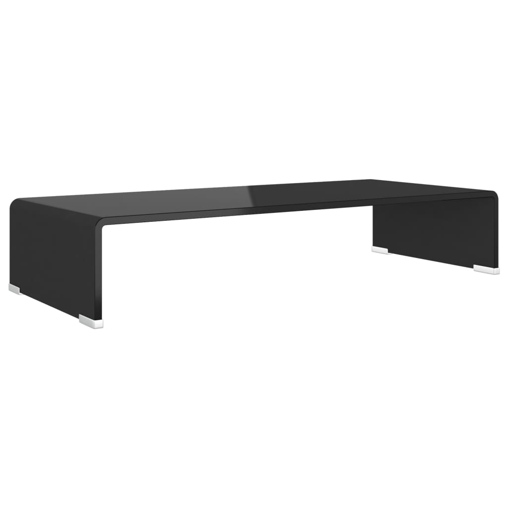 vidaXL TV Stand | Black | Tempered Glass | Medium | Modern | TV Stand