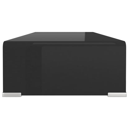 vidaXL TV Stand | Black | Tempered Glass | Medium | Modern | TV Stand