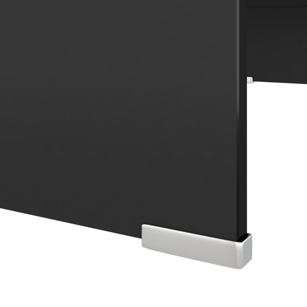 vidaXL TV Stand | Black | Tempered Glass | Medium | Modern | TV Stand