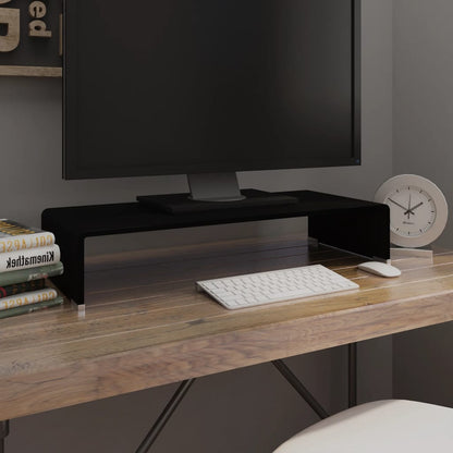 vidaXL TV Stand | Black | Tempered Glass | Medium | Modern | TV Stand