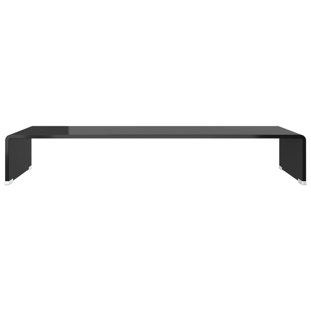vidaXL TV Stand | Black | Tempered glass | 80 cm x 30 cm x 13 cm | Sleek