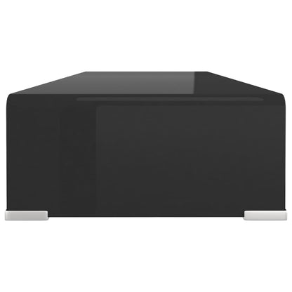 vidaXL TV Stand | Black | Tempered glass | 80 cm x 30 cm x 13 cm | Sleek