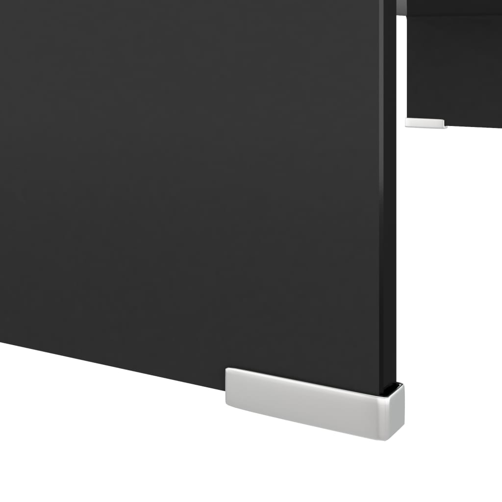 vidaXL TV Stand | Black | Tempered glass | 80 cm x 30 cm x 13 cm | Sleek
