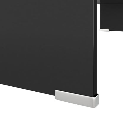 vidaXL TV Stand | Black | Tempered glass | 80 cm x 30 cm x 13 cm | Sleek