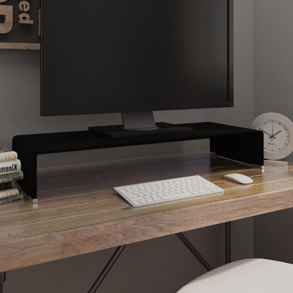 vidaXL TV Stand | Black | Tempered glass | 80 cm x 30 cm x 13 cm | Sleek