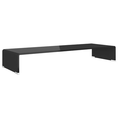 vidaXL TV Stand | Black | Tempered Glass, Plastic | Medium | Glass surface