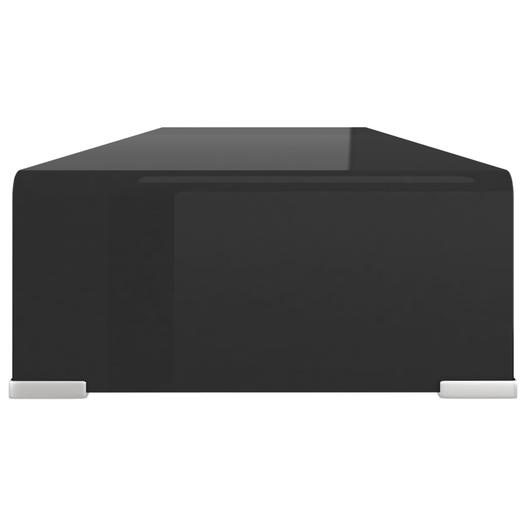 vidaXL TV Stand | Black | Tempered Glass, Plastic | Medium | Glass surface