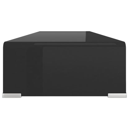 vidaXL TV Stand | Black | Tempered Glass, Plastic | Medium | Glass surface
