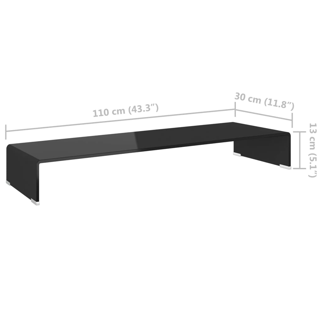 vidaXL TV Stand | Black | Tempered Glass | Medium | Sleek | TV Stand