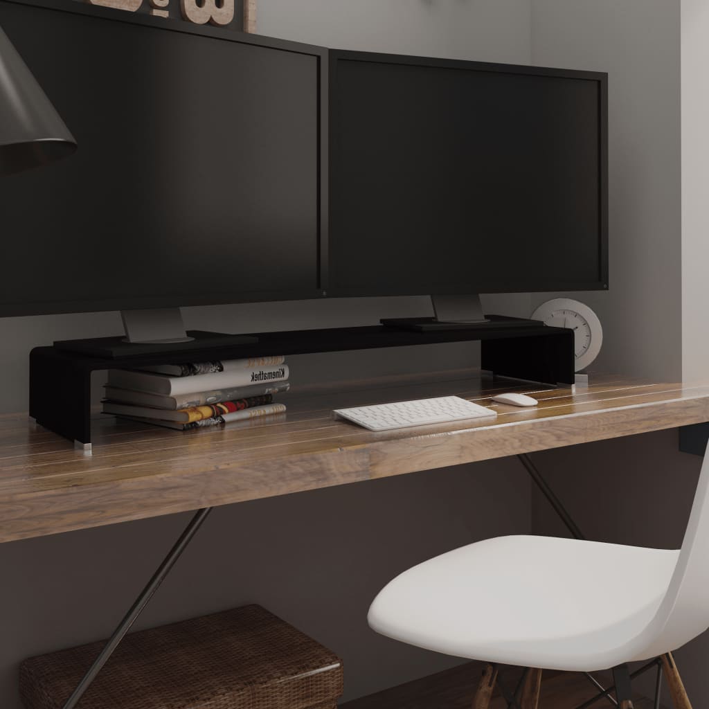 vidaXL TV Stand | Black | Tempered Glass | Medium | Sleek | TV Stand