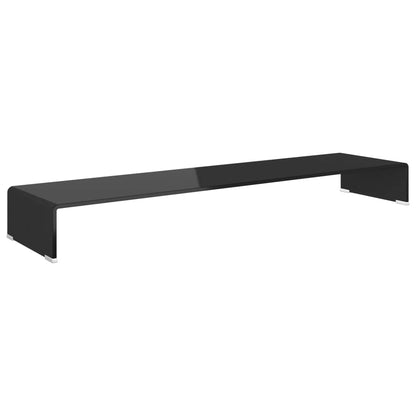 vidaXL TV Cabinet | Black | Tempered glass, plastic | 120x30x13 cm | TV Cabinet