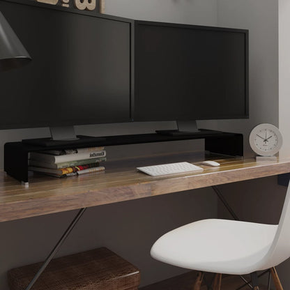 vidaXL TV Cabinet | Black | Tempered glass, plastic | 120x30x13 cm | TV Cabinet