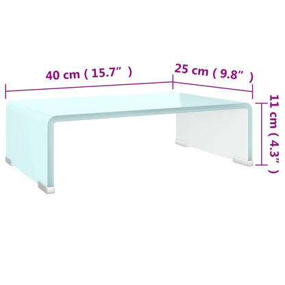 vidaXL TV Stand/Monitor Riser Glass Green 40x25x11 cm