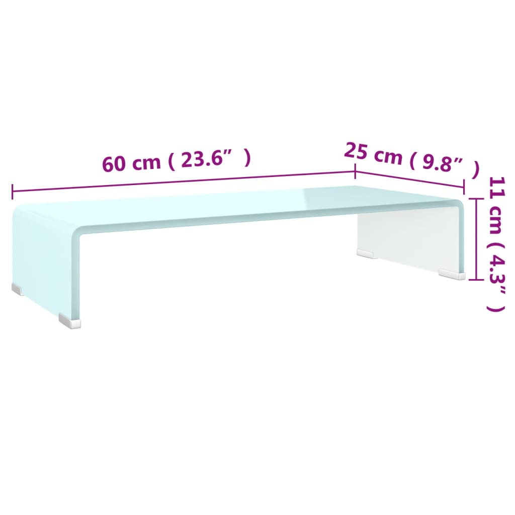 vidaXL TV Stand/Monitor Riser Glass Green 60x25x11 cm