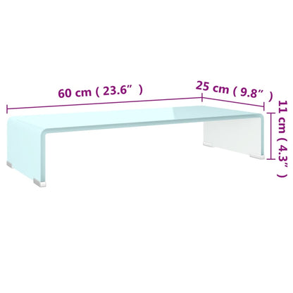 vidaXL TV Stand/Monitor Riser Glass Green 60x25x11 cm
