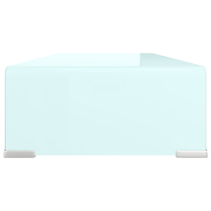 vidaXL TV Stand/Monitor Riser Glass Green 70x30x13 cm