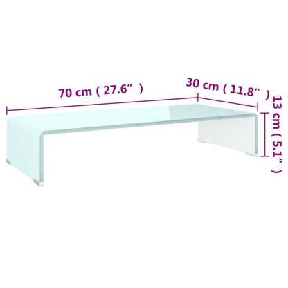 vidaXL TV Stand/Monitor Riser Glass Green 70x30x13 cm
