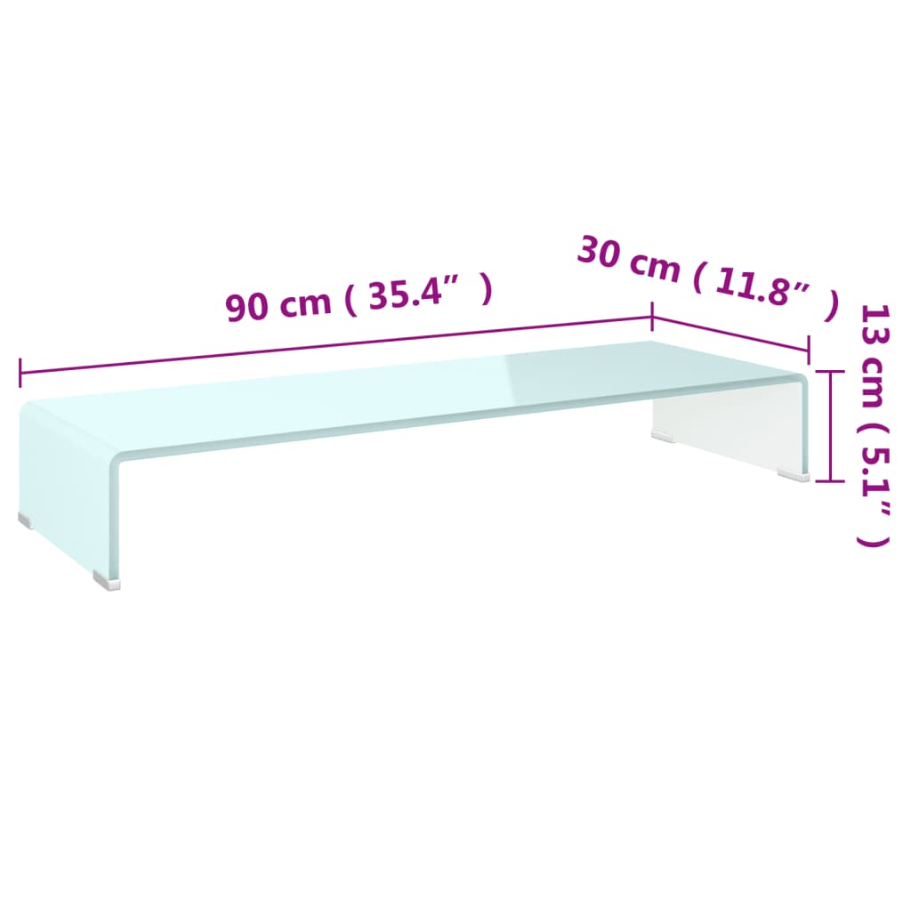 vidaXL TV Stand/Monitor Riser Glass Green 90x30x13 cm