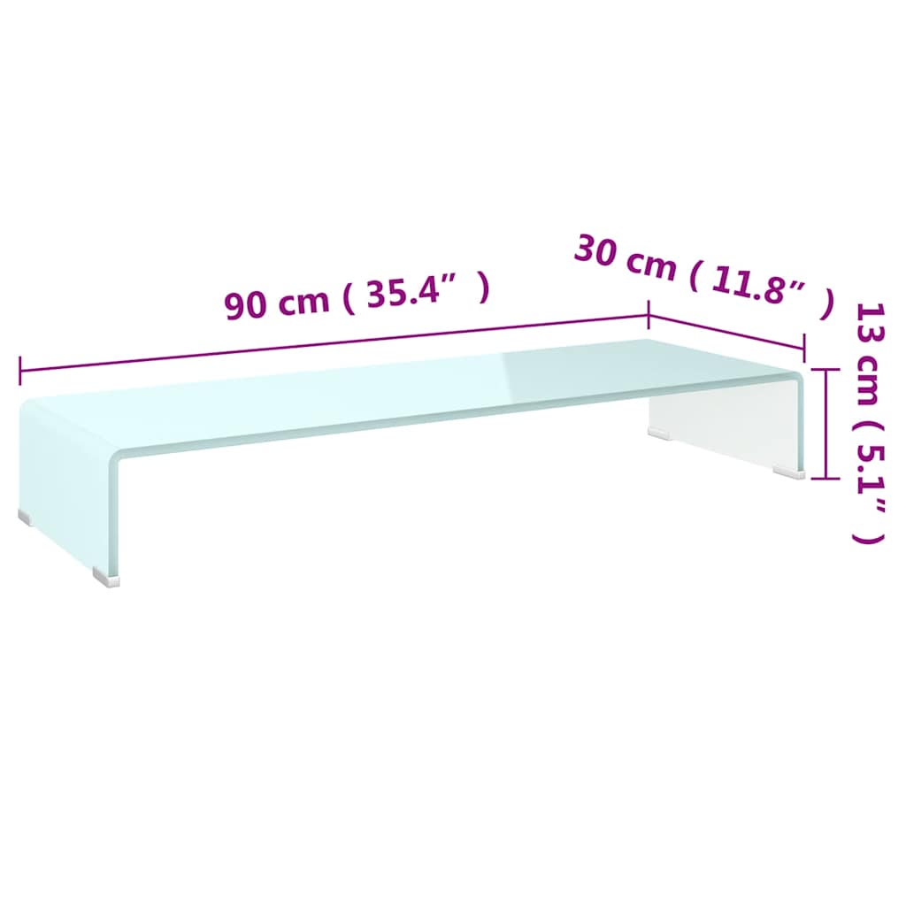vidaXL TV Stand/Monitor Riser Glass Green 90x30x13 cm