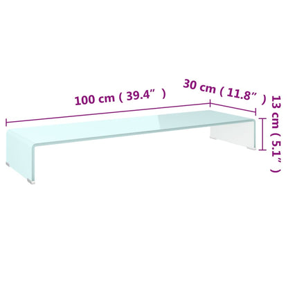 vidaXL TV Stand/Monitor Riser Glass Green 100x30x13 cm