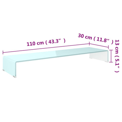 vidaXL TV Stand/Monitor Riser Glass Green 110x30x13 cm