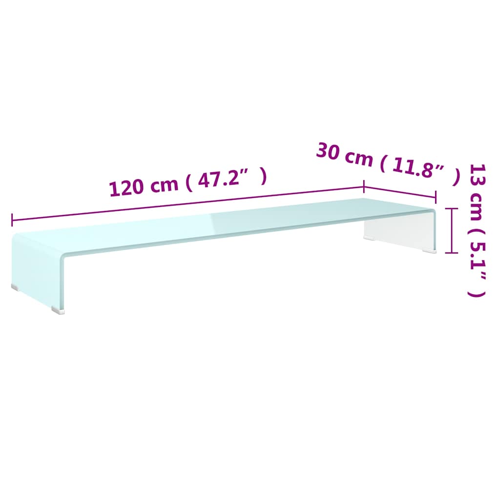 vidaXL TV Stand/Monitor Riser Glass Green 120x30x13 cm